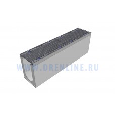Лоток водоотводный бетонный DRENLINE Super DN150 h310  с решеткой чугунной ВЧ (комплект) кл. Е600