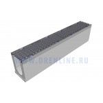 Лоток водоотводный бетонный DRENLINE Super DN100 h210 с решеткой чугунной ВЧ (комплект) кл. Е600
